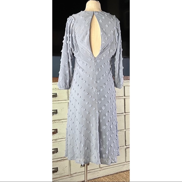 Anthropologie Michaela Textured Blue Midi Dress NWT New 2P - Picture 7 of 10